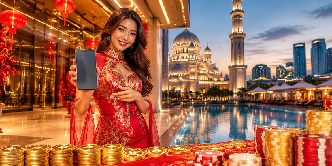 Pengguna Putrajaya menggunakan aplikasi kasino ttslot pada telefon bimbit dengan antara muka Bahasa Melayu